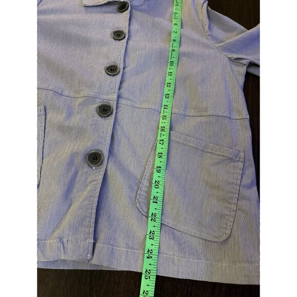 Habitat Clothes To Live In Blue & White Striped Button Shirt/Jacket Size M - Picture 6 of 7